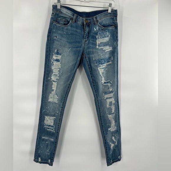 Blank NYC blue ribbed skinny jeans size 6 - Picture 1 of 7